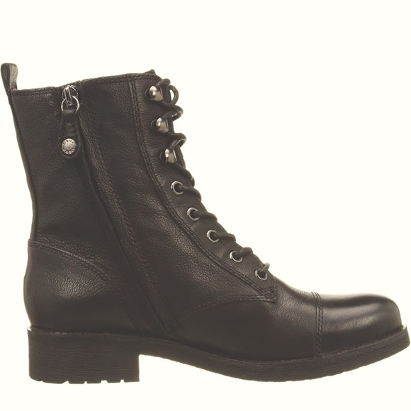 GEOX chocolate brown combat boots. *zippered lace up. - Picture 2 of 11